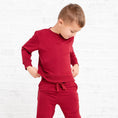 Load image into Gallery viewer, Burgundy Kids Jogger Set - Jammie Session