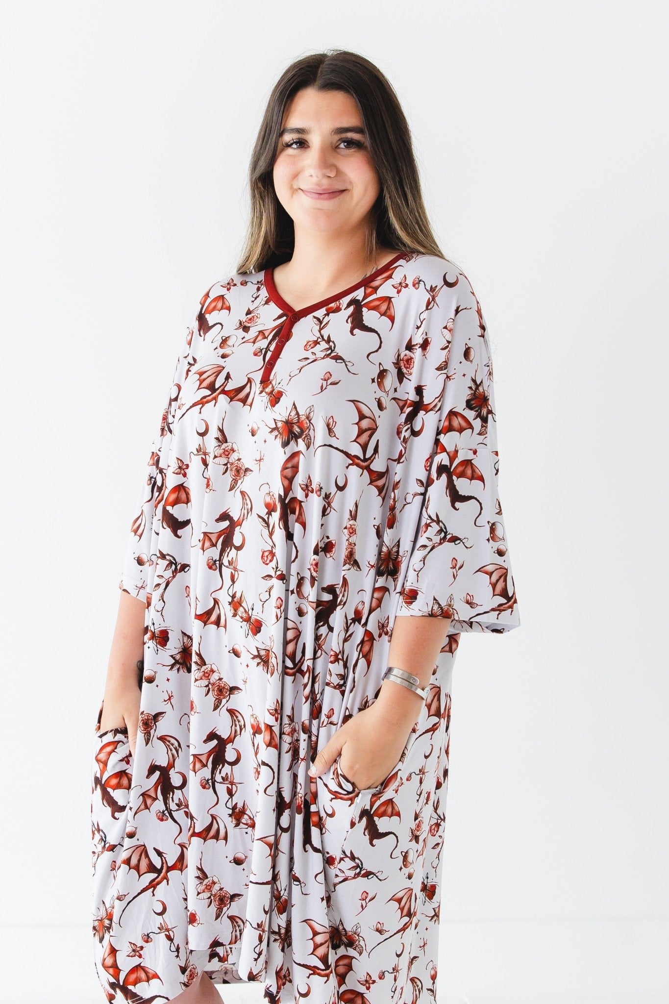 Dreaming with Dragons Women's Muumuu Lounge Tee (ONE SIZE FITS XS - XXL) - Jammie Session