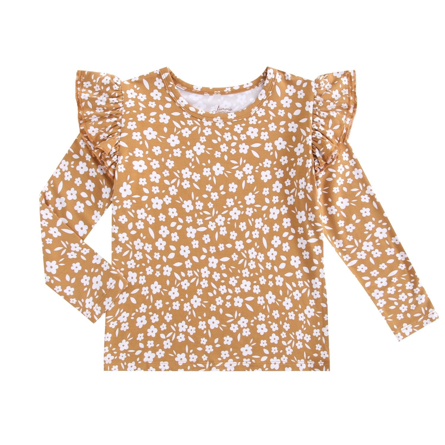 Honey Blooms Kids' Long Sleeve Ruffle T-shirt - Jammie Session