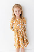 Load image into Gallery viewer, Honey Blooms Long Sleeve Big Kid Twirl Dress - Jammie Session