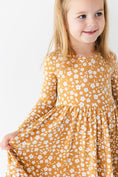 Load image into Gallery viewer, Honey Blooms Long Sleeve Big Kid Twirl Dress - Jammie Session