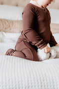 Load image into Gallery viewer, Hot Cocoa (Brown) Ribbed Romper BDLJ - Jammie Session