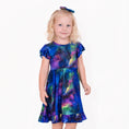 Load image into Gallery viewer, Luminara Galaxy Short Sleeve Big Kid Twirl Dress - Jammie Session