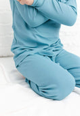 Load image into Gallery viewer, Pacific (Blue) Ribbed Long Sleeve PJ's BDLJ - Jammie Session