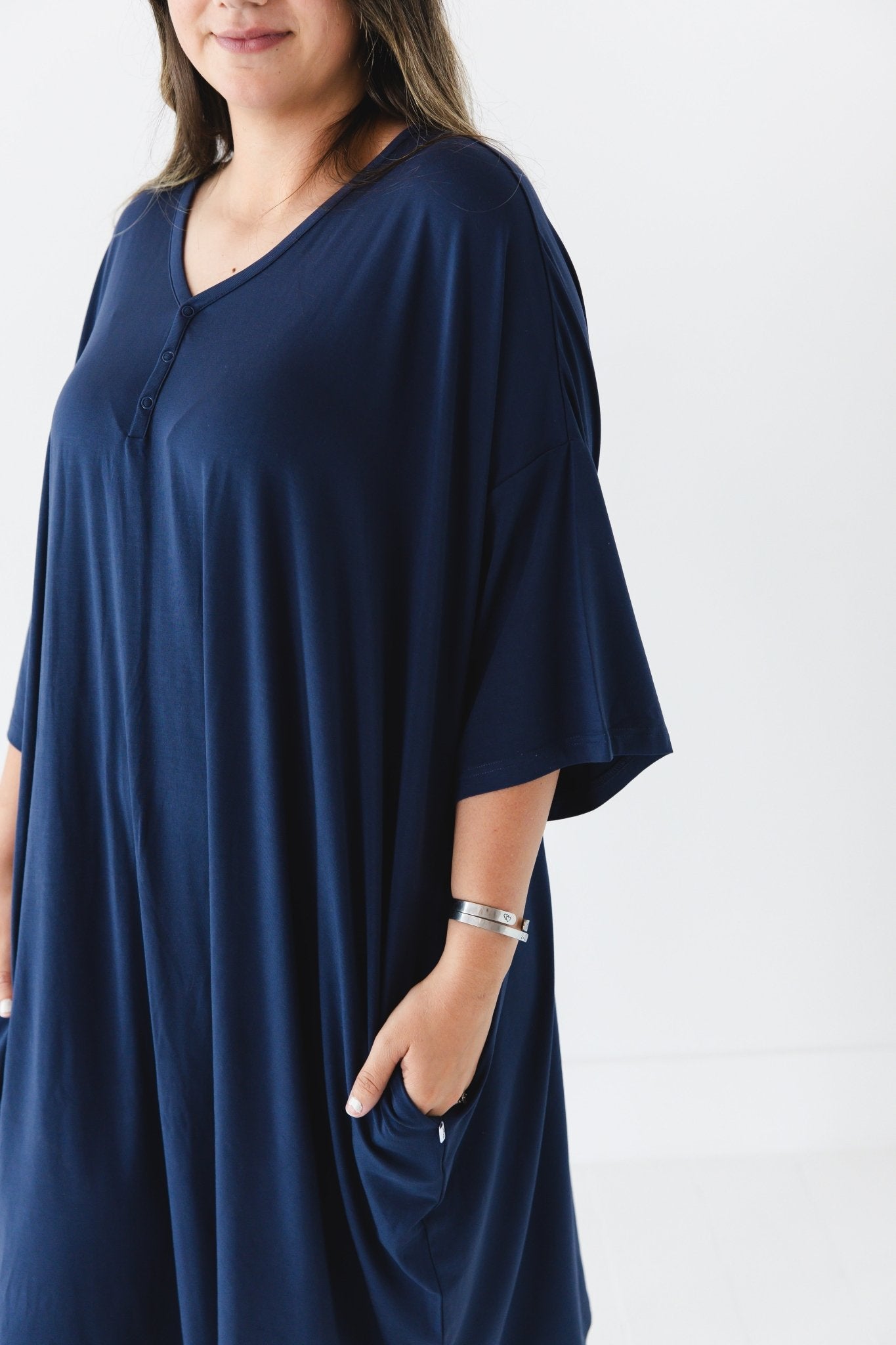 Up Zoo Late Solid Women's Muumuu Lounge Tee (ONE SIZE FITS XS - XXL) - Jammie Session