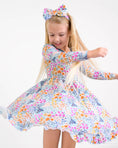 Load image into Gallery viewer, Whispering Wildflowers Long Sleeve Big Kid Twirl Dress - Jammie Session