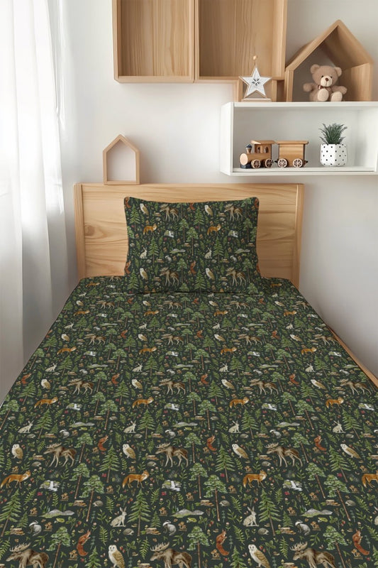 Wood You Be My Friend Twin Fitted Sheet and Pillowcase Set - Jammie Session