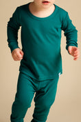 Load image into Gallery viewer, The Real Teal Ribbed Long Sleeve PJ's BDLJ - Jammie Session