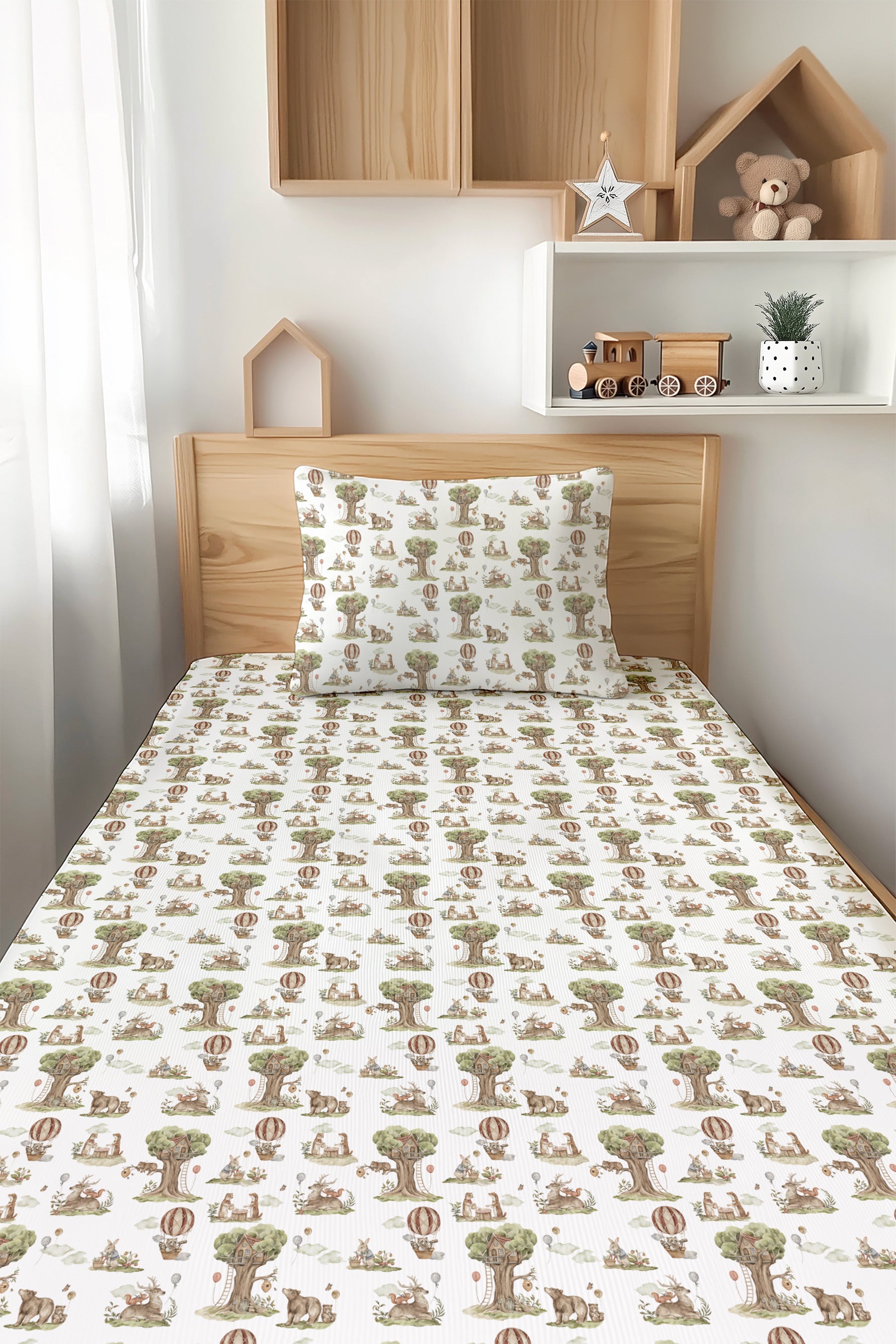 Nature's Nook Twin Fitted Sheet and Pillowcase Set BDLJ