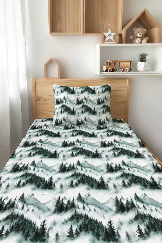 Mountain Mist Twin Fitted Sheet and Pillowcase Set
