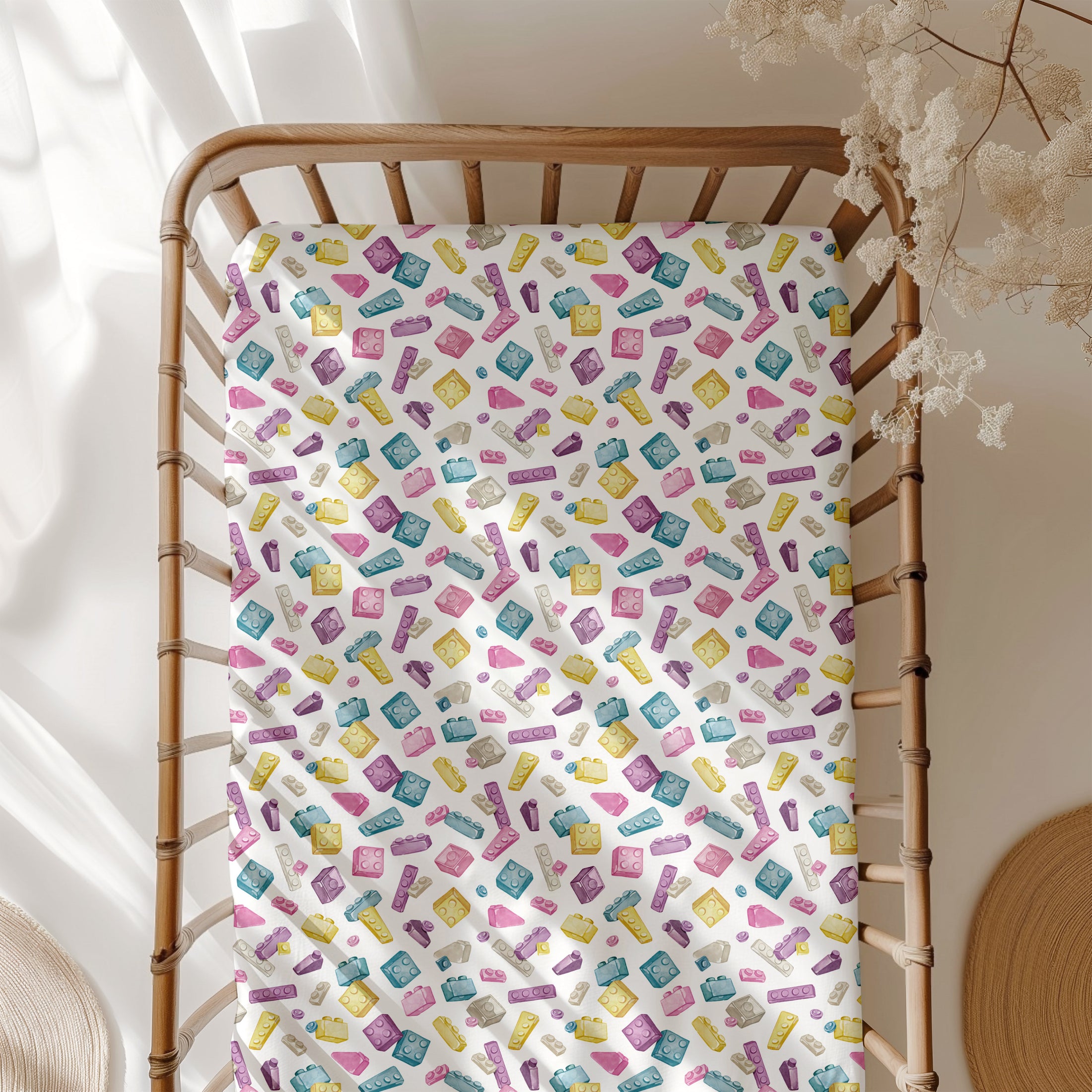 Block Party (Purple) Crib Sheet BDLJ