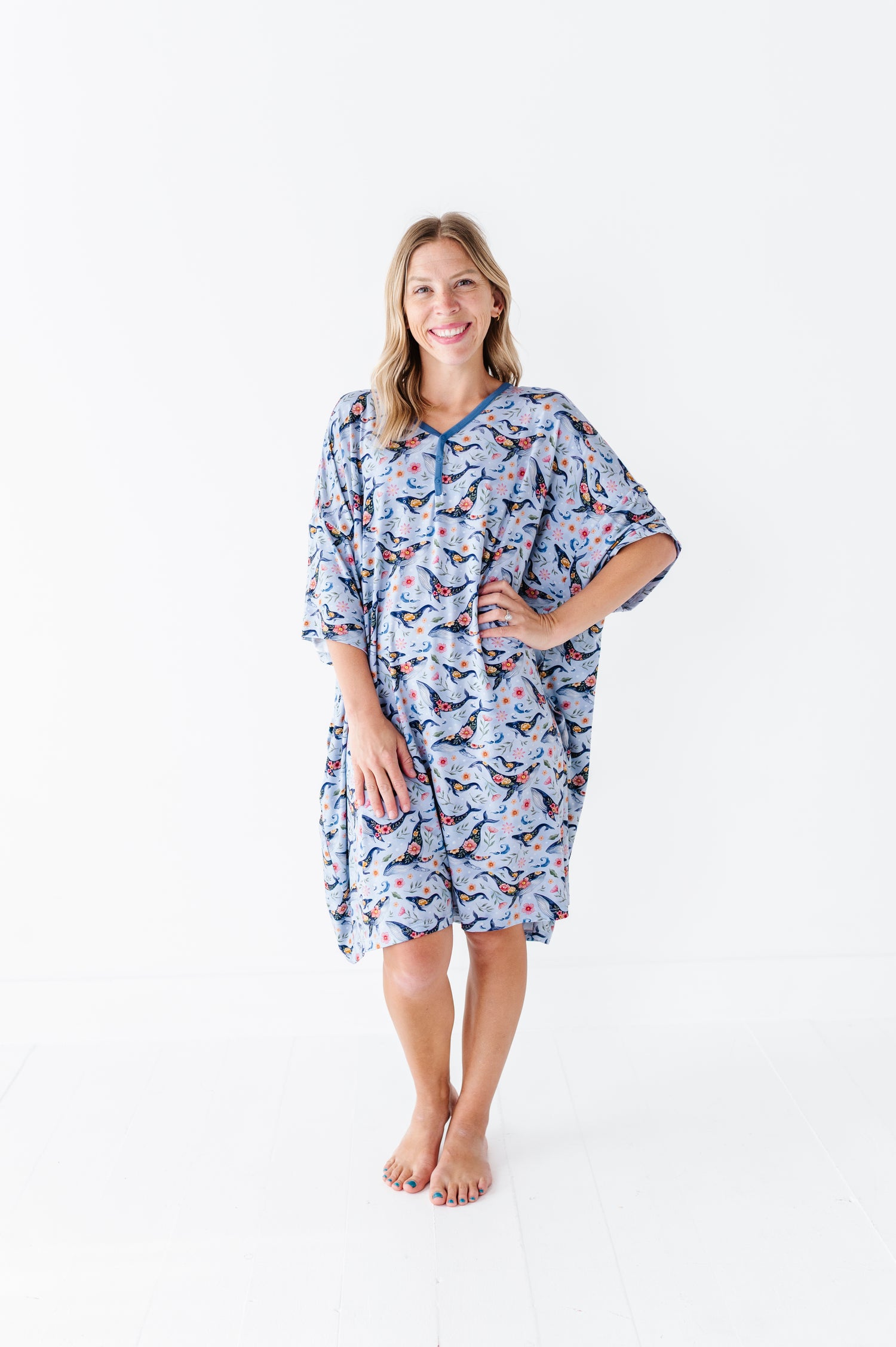 Blooming Whales Women's Muumuu Lounge Tee (ONE SIZE FITS XS - XXL)