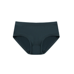 The Jammie Session "Wood You Be My Friend" solid dark green girl's brief underwear is shown on a white background.