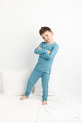 Load image into Gallery viewer, Pacific (Blue) Ribbed Long Sleeve PJ's BDLJ
