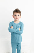 Load image into Gallery viewer, Pacific (Blue) Ribbed Long Sleeve PJ's BDLJ
