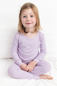 Load image into Gallery viewer, Lavender Ribbed Long Sleeve PJ's BDLJ
