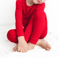 Load image into Gallery viewer, Crimson (Red) Ribbed Long Sleeve PJ's BDLJ

