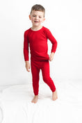 Load image into Gallery viewer, Crimson (Red) Ribbed Long Sleeve PJ's BDLJ

