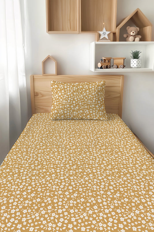 Honey Blooms Twin Fitted Sheet and Pillowcase Set