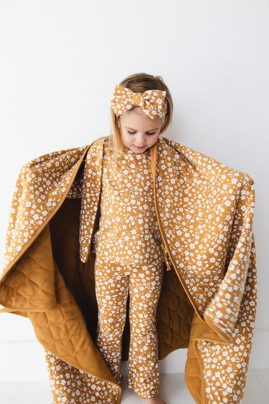 Honey Blooms Toddler Quilted Blanket