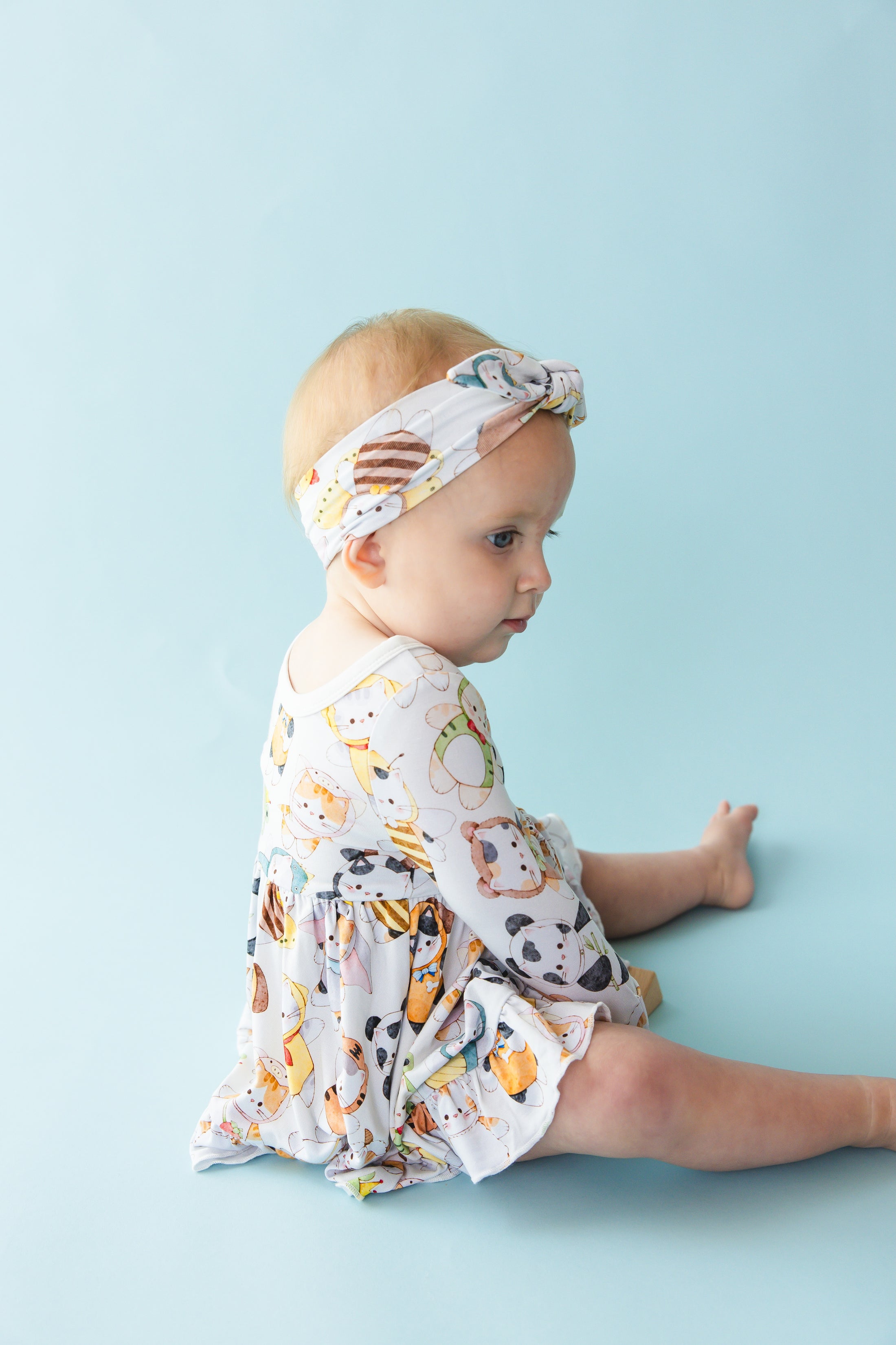 Meowster of Disguise Long Sleeve Bodysuit Twirl Dress