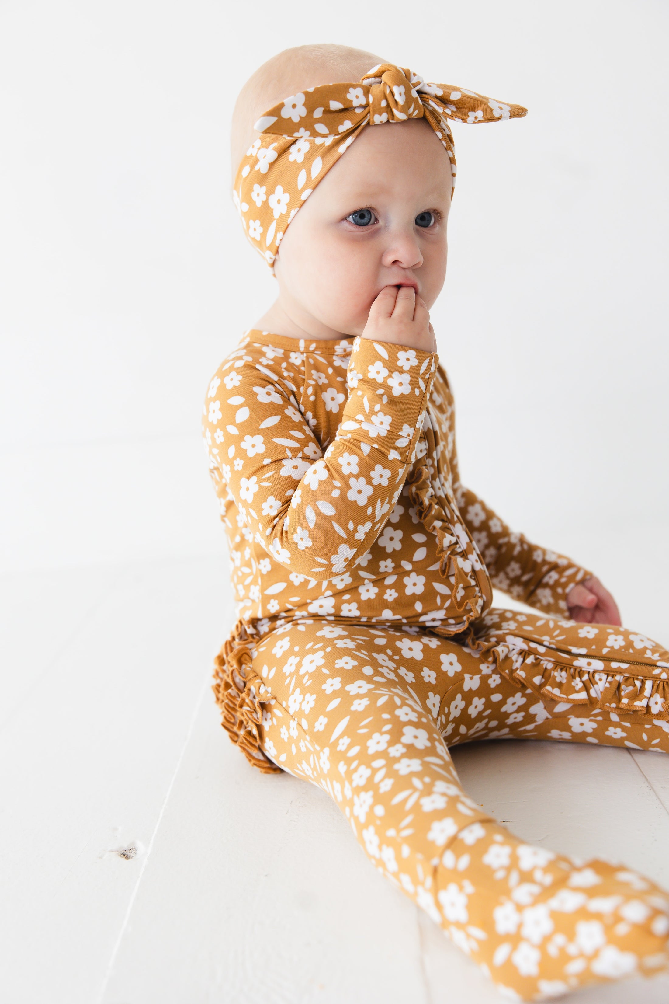 Honey Blooms Ruffle Romper