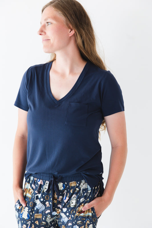 Up Zoo Late Women's Solid Short Sleeve T-shirt