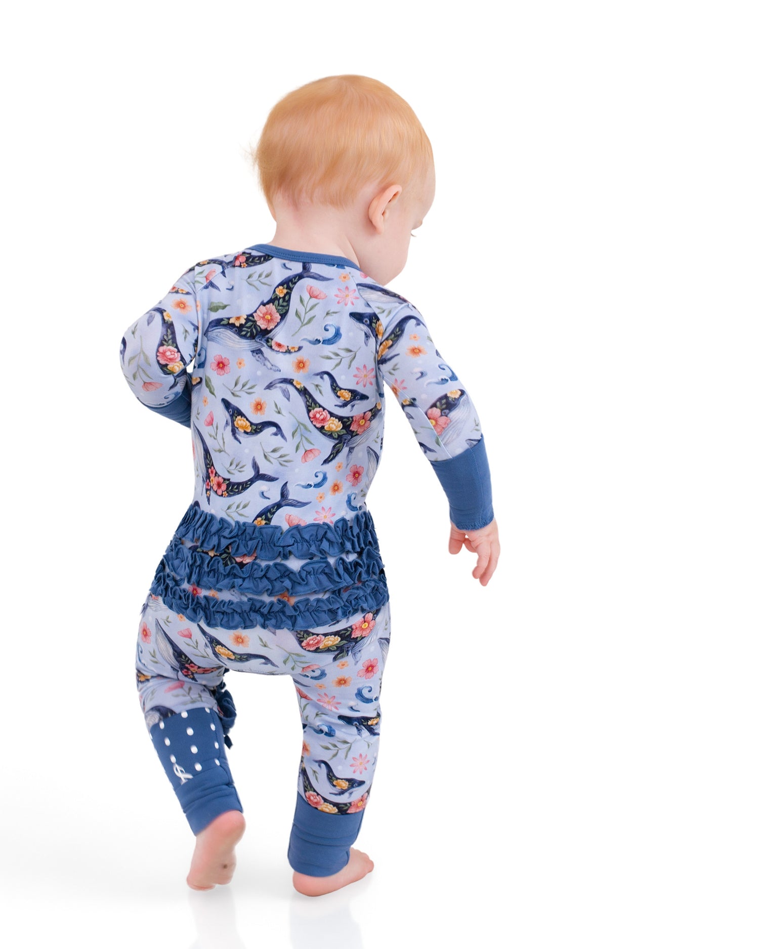 Blooming Whales Ruffle Romper