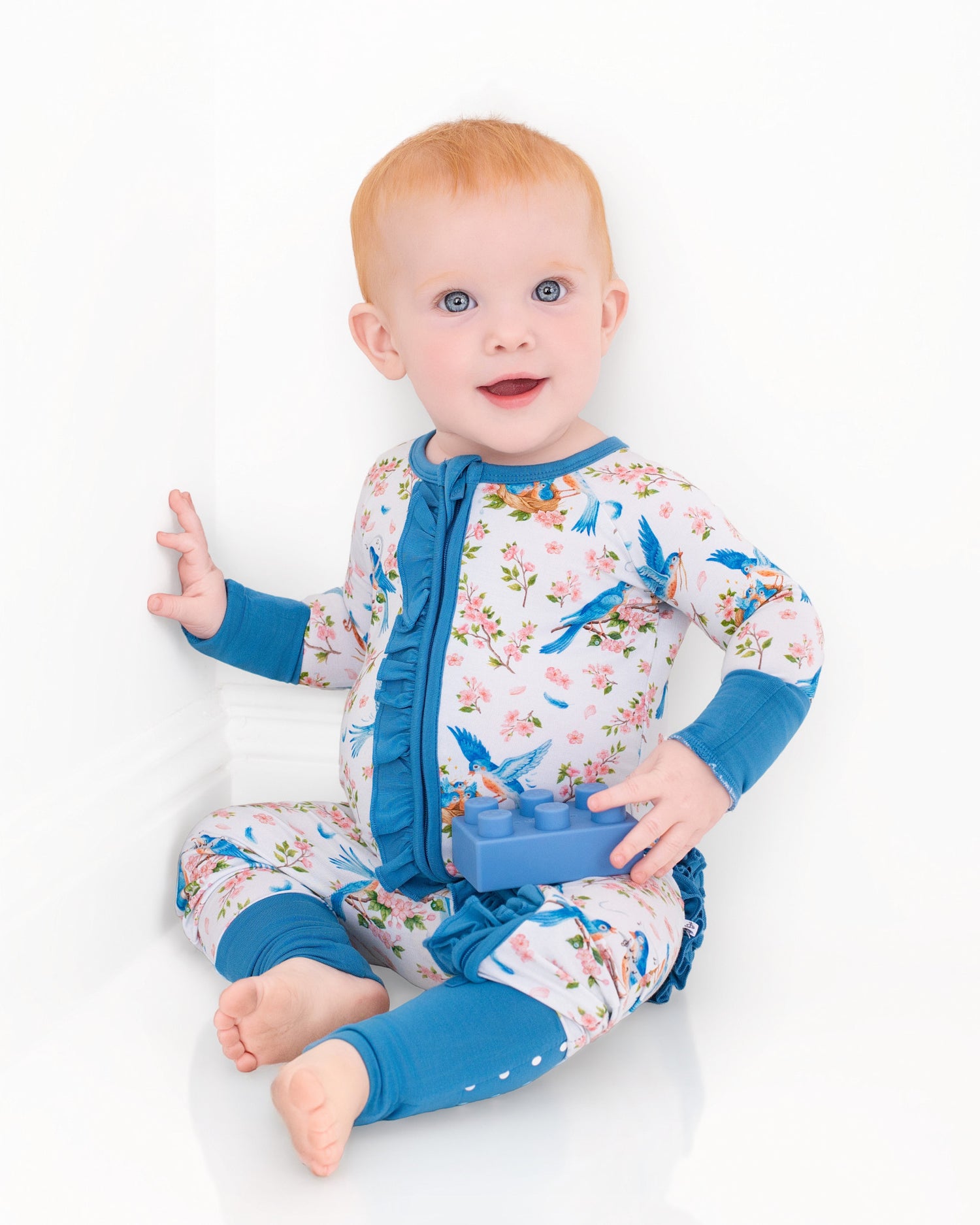 Bluebird Melody Ruffle Romper