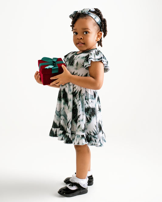 Mountain Mist Long Sleeve Big Kid Twirl Dress