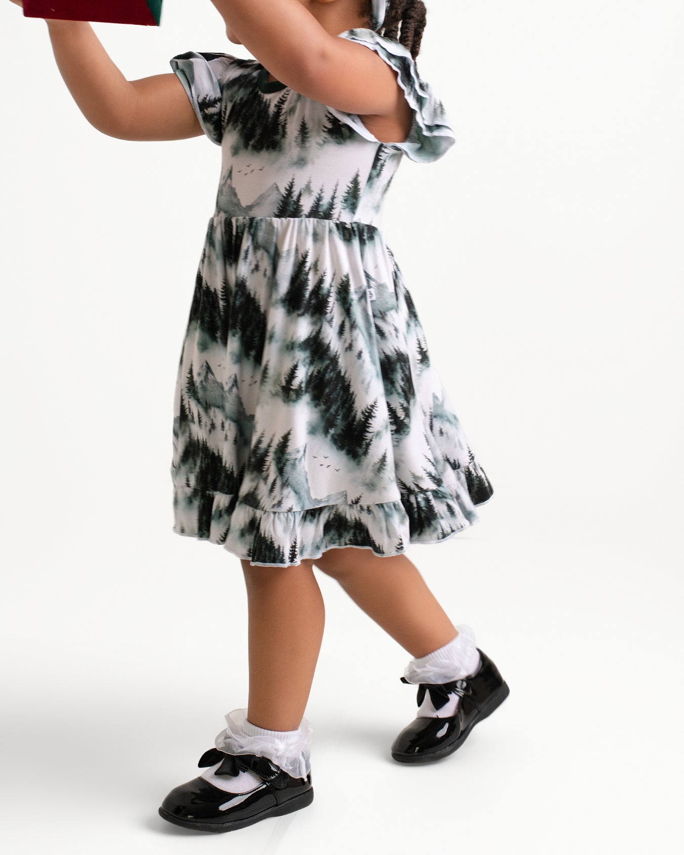 Mountain Mist Long Sleeve Big Kid Twirl Dress