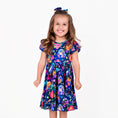 Load image into Gallery viewer, Cosmic Cuddles Short Sleeve Big Kid Twirl Dress
