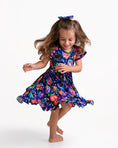 Load image into Gallery viewer, Cosmic Cuddles Short Sleeve Big Kid Twirl Dress
