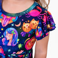 Load image into Gallery viewer, Cosmic Cuddles Short Sleeve Big Kid Twirl Dress
