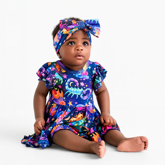 Cosmic Cuddles Short Sleeve Bodysuit Twirl Dress