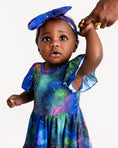 Load image into Gallery viewer, Luminara Galaxy Short Sleeve Bodysuit Twirl Dress
