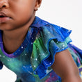 Load image into Gallery viewer, Luminara Galaxy Short Sleeve Bodysuit Twirl Dress
