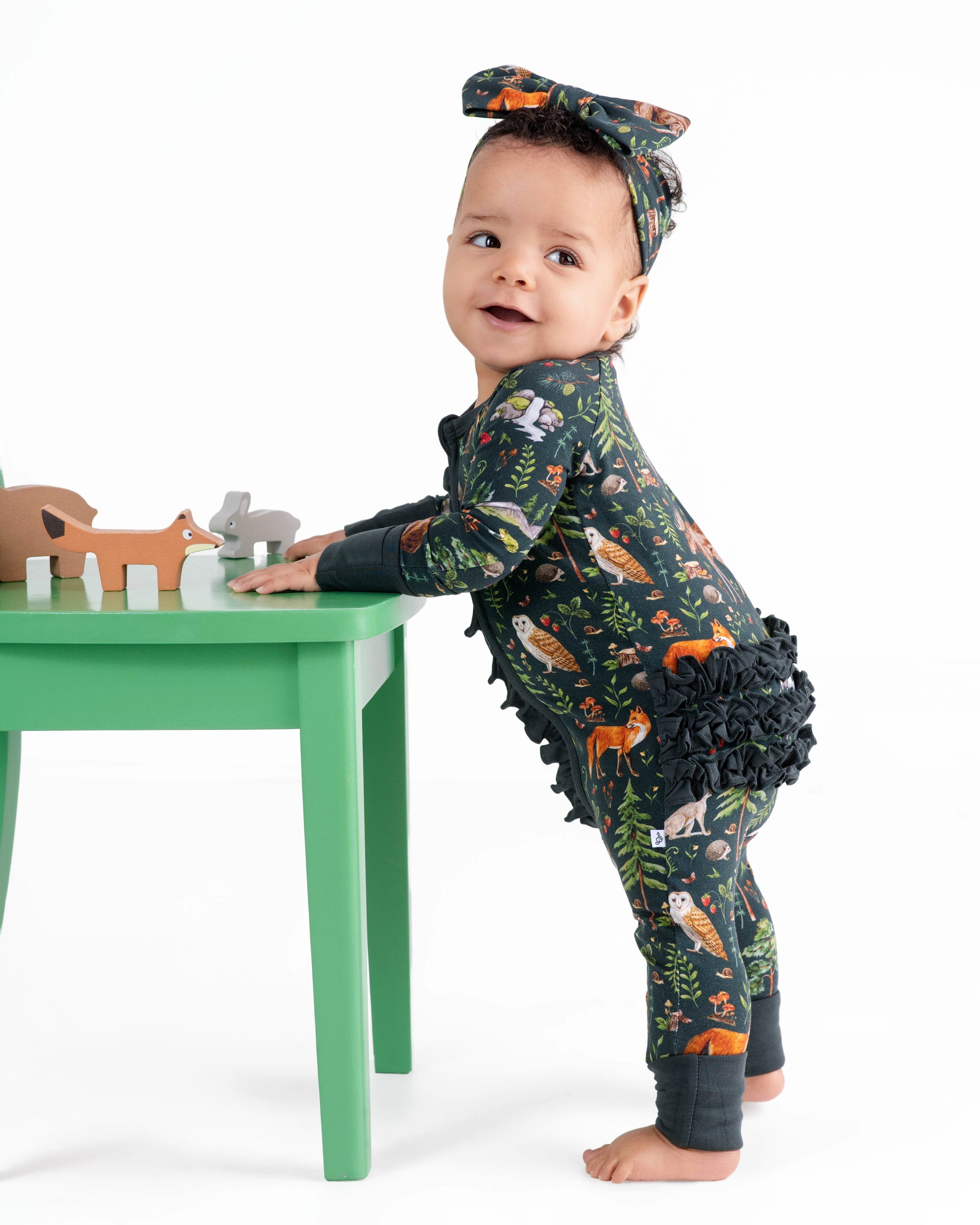 Wood You Be My Friend Ruffle Romper