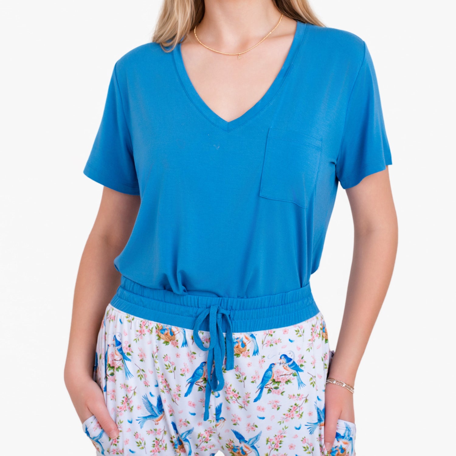 Bluebird Melody Women's Solid Short Sleeve T-shirt