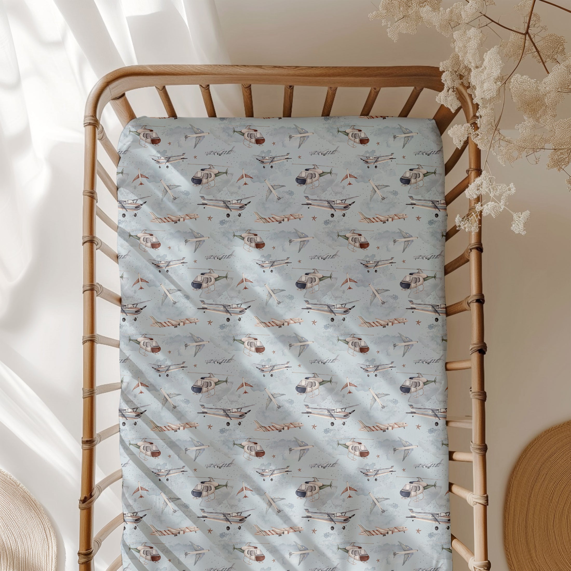 Plane & Simple (Airplanes) Crib Sheet BDLJ