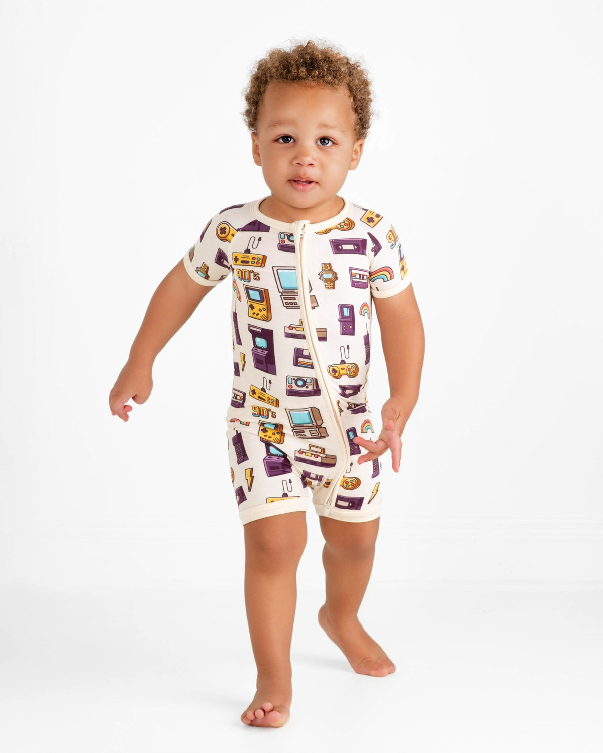 90's Retro Short Sleeve Romper - Jammie Session