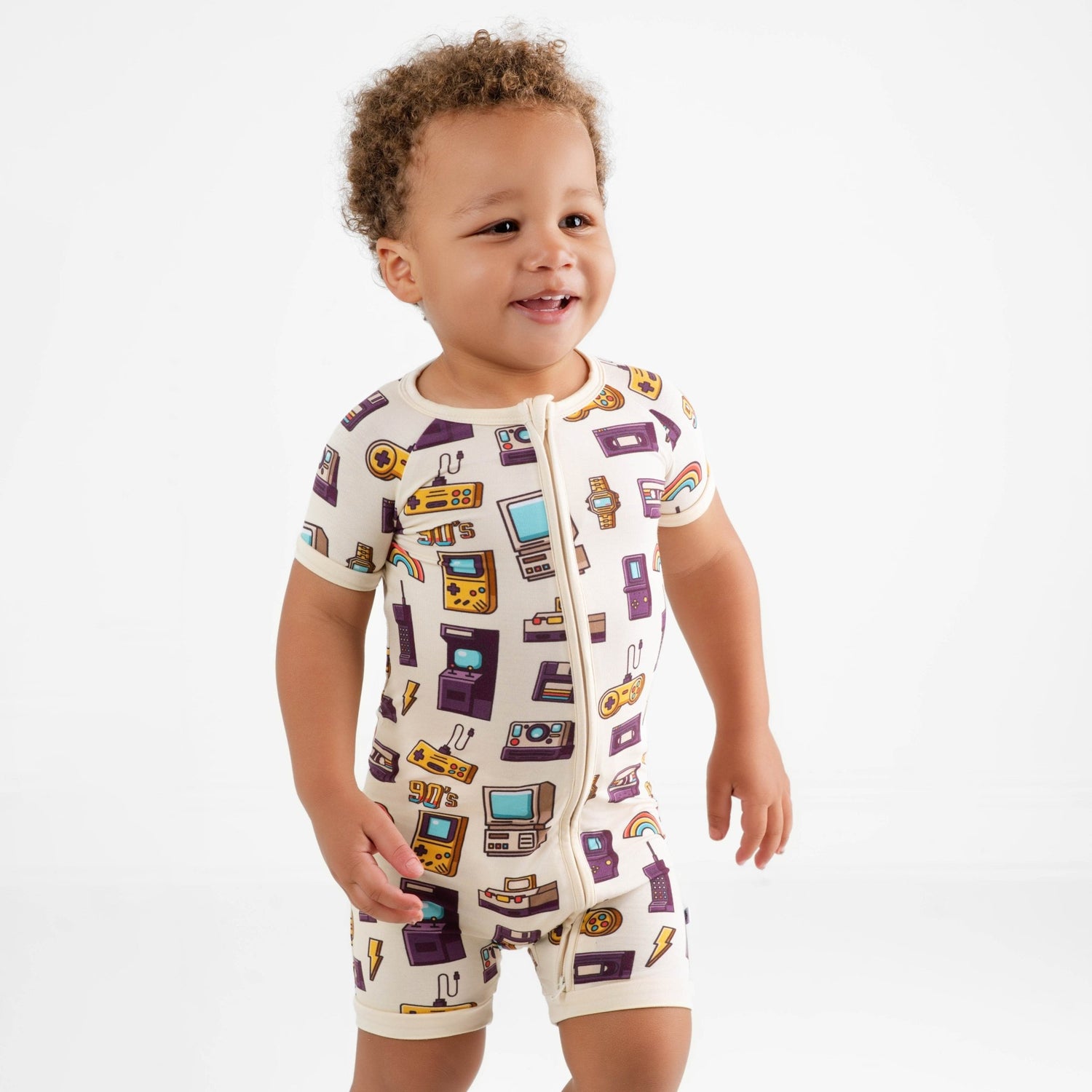 90's Retro Short Sleeve Romper - Jammie Session
