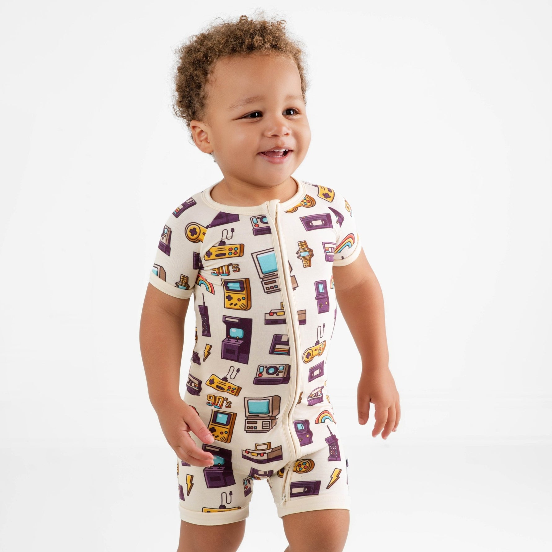 90's Retro Short Sleeve Romper - Jammie Session