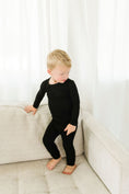 Load image into Gallery viewer, Midnight (Black) Ribbed Long Sleeve PJ's BDLJ

