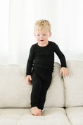 Load image into Gallery viewer, Midnight (Black) Ribbed Long Sleeve PJ's BDLJ
