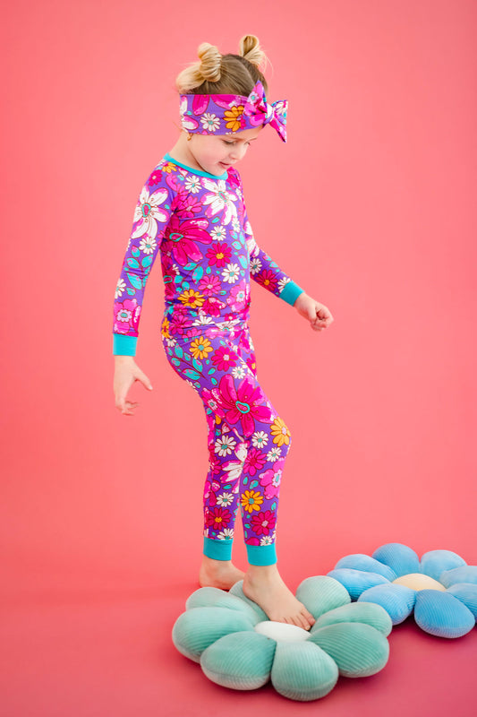 Retro Blooms (Flowers) Long Sleeve PJs BDLJ