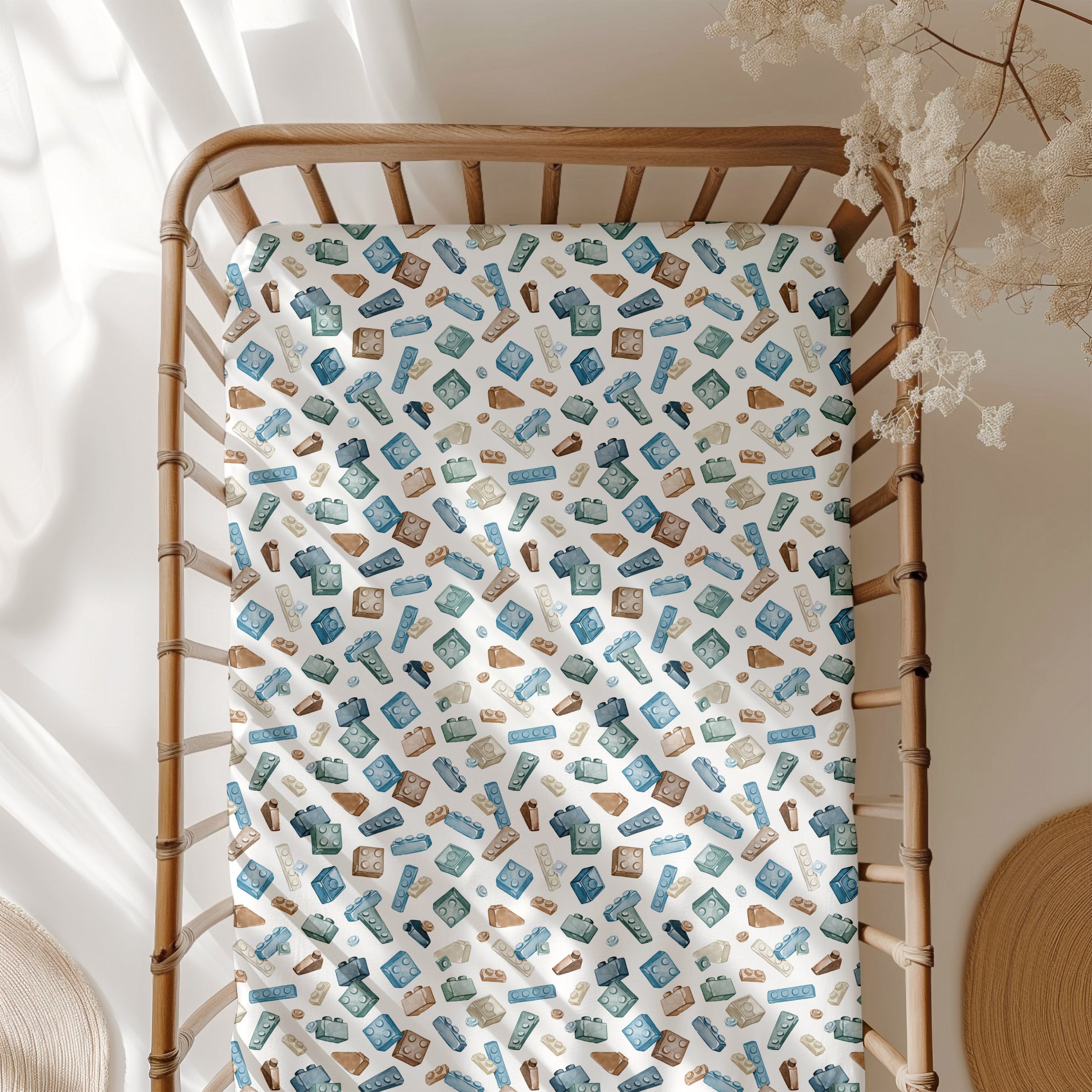 Block Party (Blue) Crib Sheet BDLJ