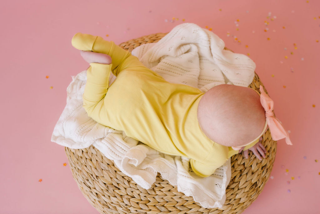 Lemon Meringue (Yellow) Ribbed Romper BDLJ