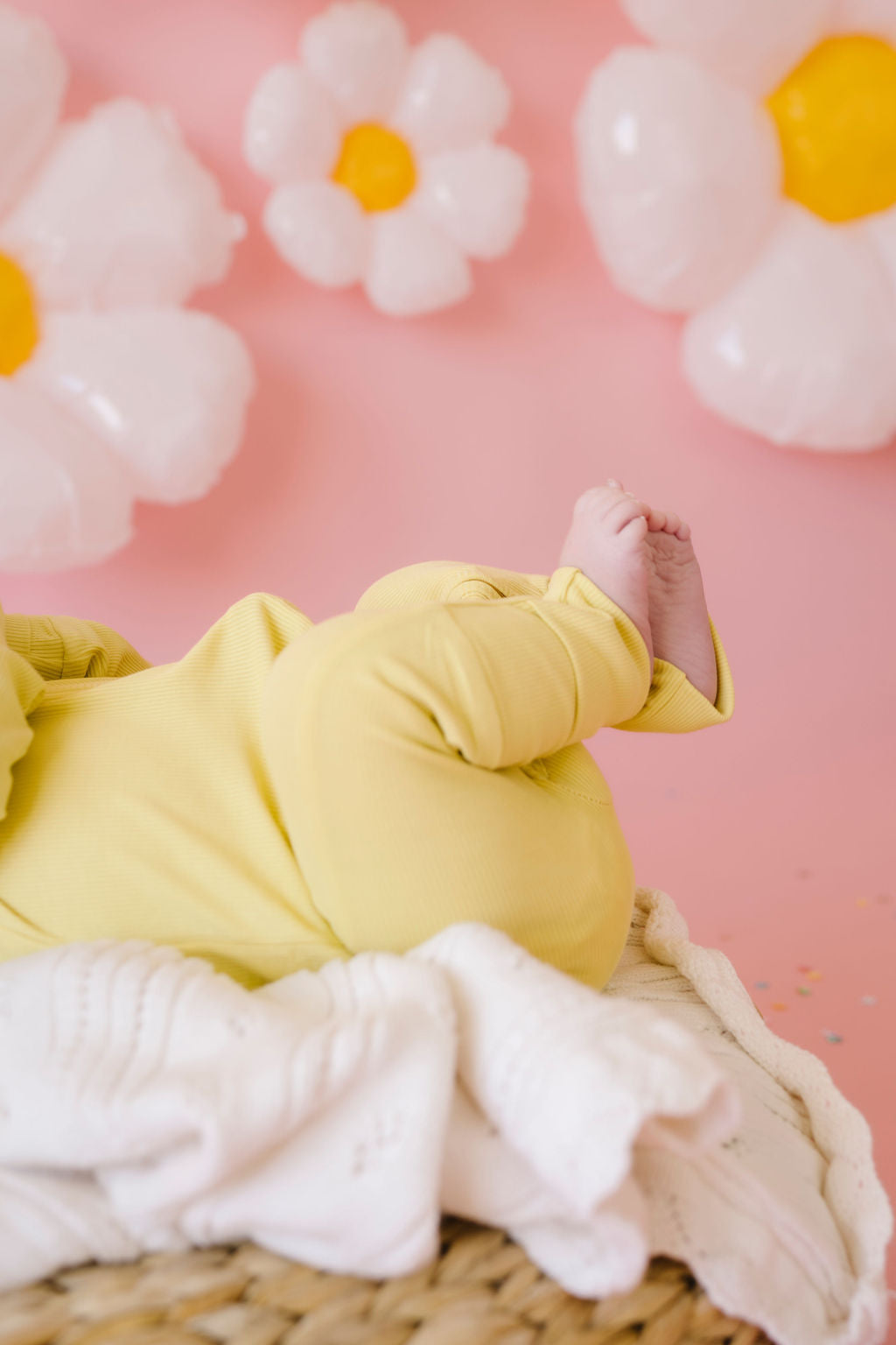 Lemon Meringue (Yellow) Ribbed Romper BDLJ