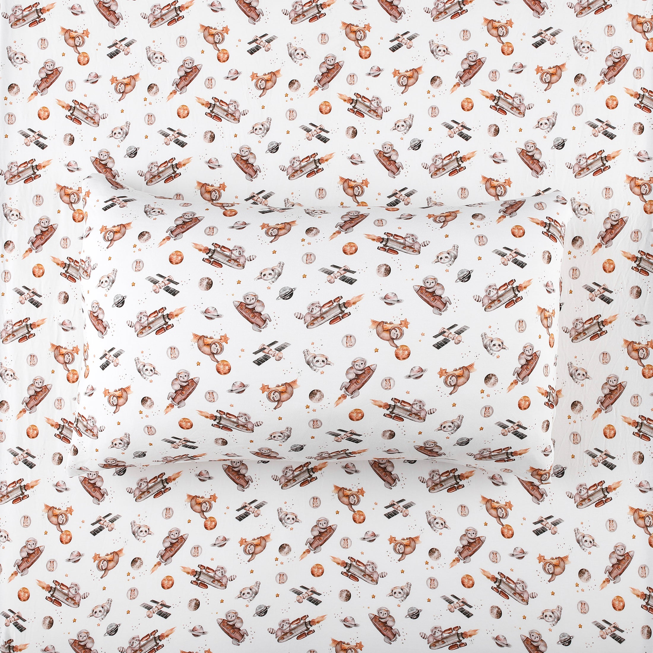 Outersloth (Space) Twin Fitted Sheet and Pillowcase Set BDLJ